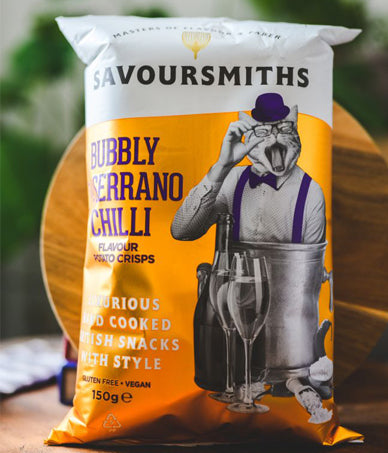 Savoursmith´s Crisps Bubbly and Serrano Chilli 150g