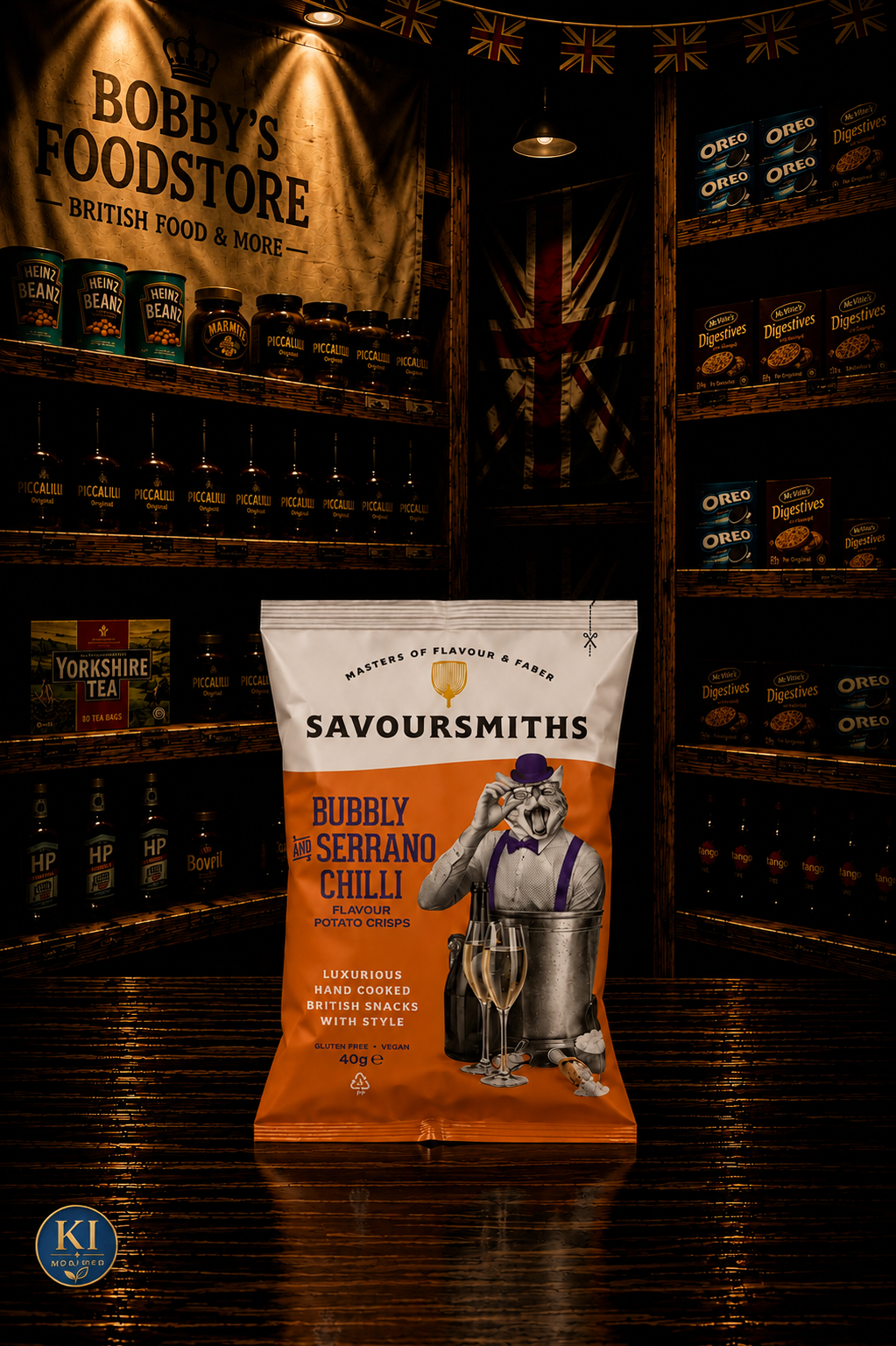 Savoursmith´s Crisps Bubbly and Serrano Chilli 40g