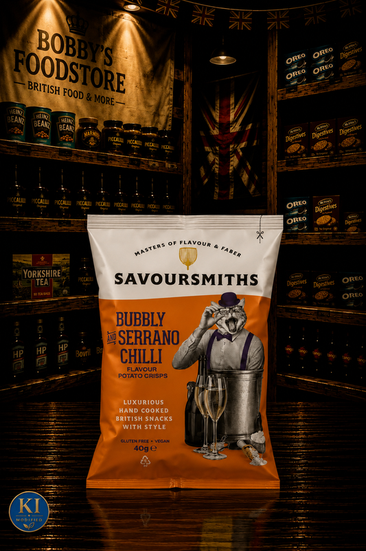 Savoursmith´s Crisps Bubbly and Serrano Chilli 150g