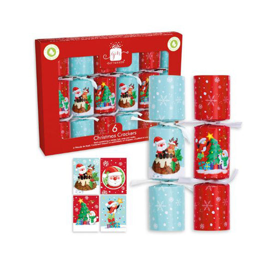 Giftmaker Santa & Friends Mini Christmas Crackers 6 Pack