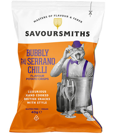 Savoursmith´s Crisps Bubbly and Serrano Chilli 40g