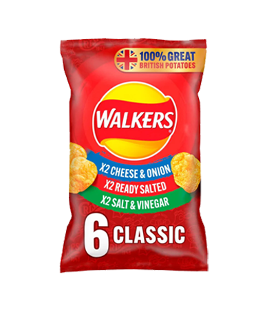 Walkers Classic Variety Crisps 6 x 25g