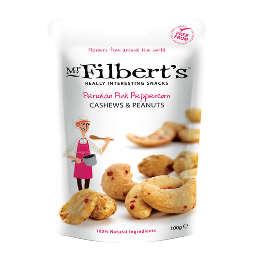 Mr. Filbert's Peruvian Pink Peppercorn Cashews & Peanuts 100g